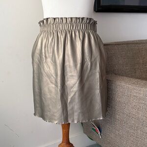 Zara Faux Leather Silver Skirt